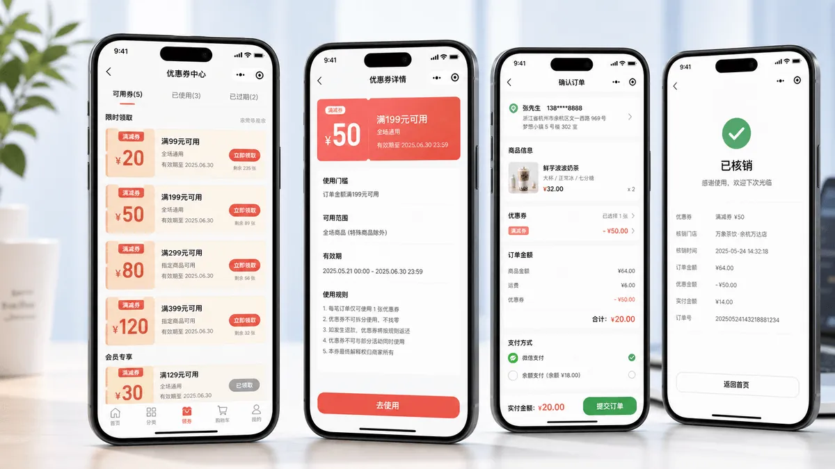 优惠券能力双手机真实小程序界面图