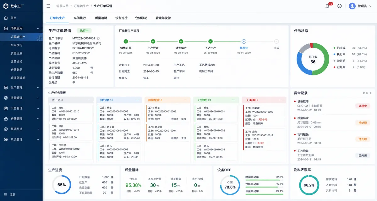 数字化工厂场景应用真实软件截图